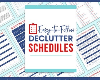 Calendrier de désencombrement imprimable Calendrier de désencombrement facile à imprimer, hebdomadaire, mensuel, annuel, liste de contrôle PDF