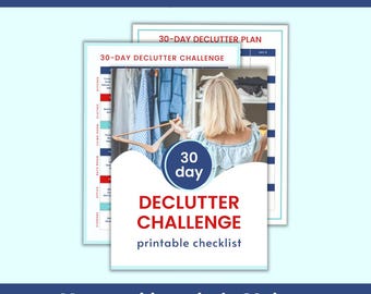 30 Day Declutter Challenge Printable, Home Reset Checklist, Decluttering Plan PDF