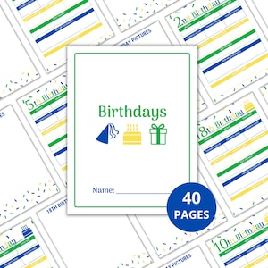 Boys&#39; Birthday Memory Book - Printable Birthday Book - Keepsake Journal - Birthday Printable- Childhood Memory Keeper