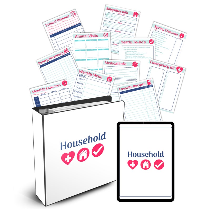 Home Management Binder House Planner Household Binder Printable Planner ...