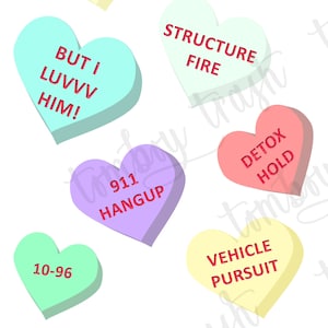 Valentine's Day Candy Heart Stickers - First Responder Edition #1