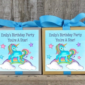 Personalized Favor Box Personalized Cupcake Box Rainbow Unicorn Party Favor Shower Favor Birthday Personalized Favor BX RU image 4