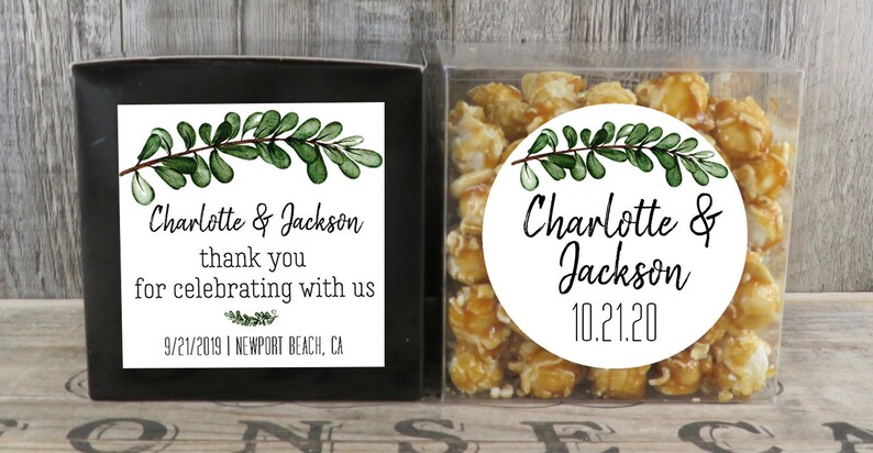Shower Favor Cupcake Box Custom Favors Party Favor Personalized Favor Box Botanical Greenery Wedding Favor Box SG BX