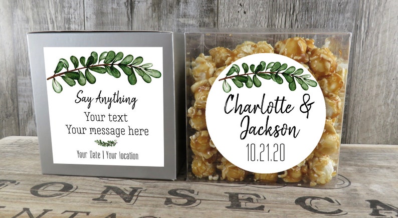 Shower Favor Cupcake Box Custom Favors Party Favor Personalized Favor Box Botanical Greenery Wedding Favor Box SG BX