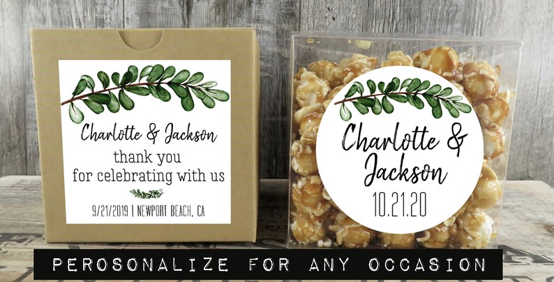 Shower Favor Cupcake Box Custom Favors Party Favor Personalized Favor Box Botanical Greenery Wedding Favor Box SG BX