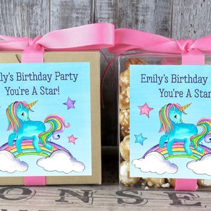 Personalized Favor Box Personalized Cupcake Box Rainbow Unicorn Party Favor Shower Favor Birthday Personalized Favor BX RU image 3