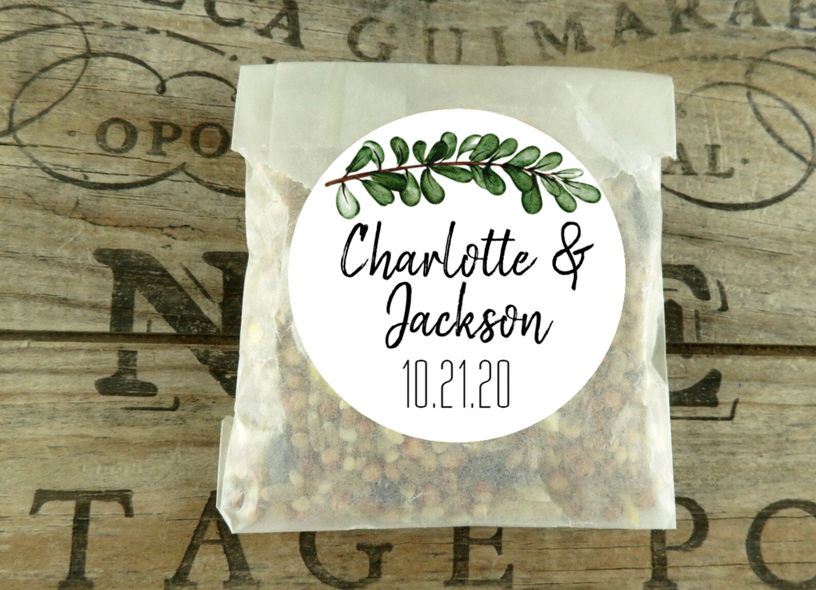 DIY Bird Seed Seed Favors Wedding Favors 20 Botanical Etsy