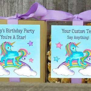 Personalized Favor Box Personalized Cupcake Box Rainbow Unicorn Party Favor Shower Favor Birthday Personalized Favor BX RU image 1