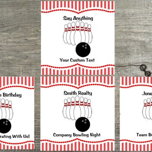 Personalized Stickers - Personalized Labels -  Bowling Favor Stickers -  Favor Labels -Party Favors - Shower Favor - SLO - BW