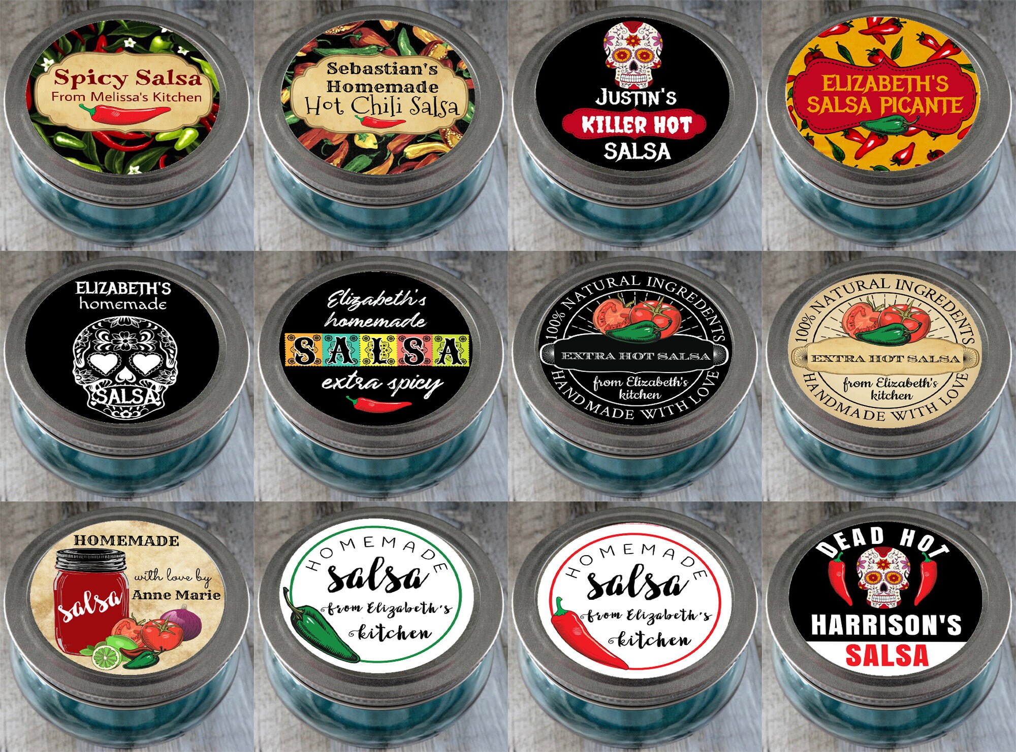 Personalized Salsa Canning Labels - Salsa Canning Stickers | Mason Ja…