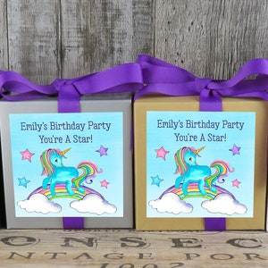 Personalized Favor Box Personalized Cupcake Box Rainbow Unicorn Party Favor Shower Favor Birthday Personalized Favor BX RU image 2