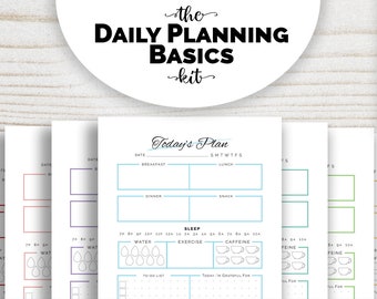 Daily Planner Printable Inserts: Meal & Habit Trackers (5"x7") (Digital Download)