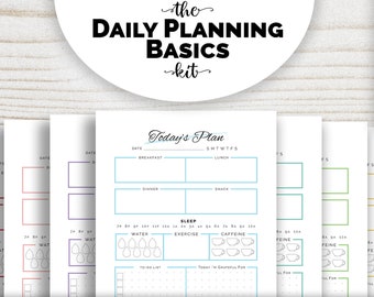 B6 Daily Planner Printable Kit: Meal & Habit Trackers (Digital Download)
