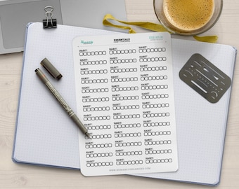 Weekly Habit Tracker Stickers for Bullet Journals and Planners | ESS-101