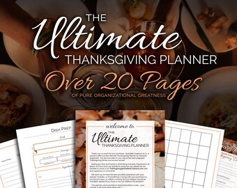 Printable Thanksgiving Planner Kit: 21 Reusable Pages (PDF)