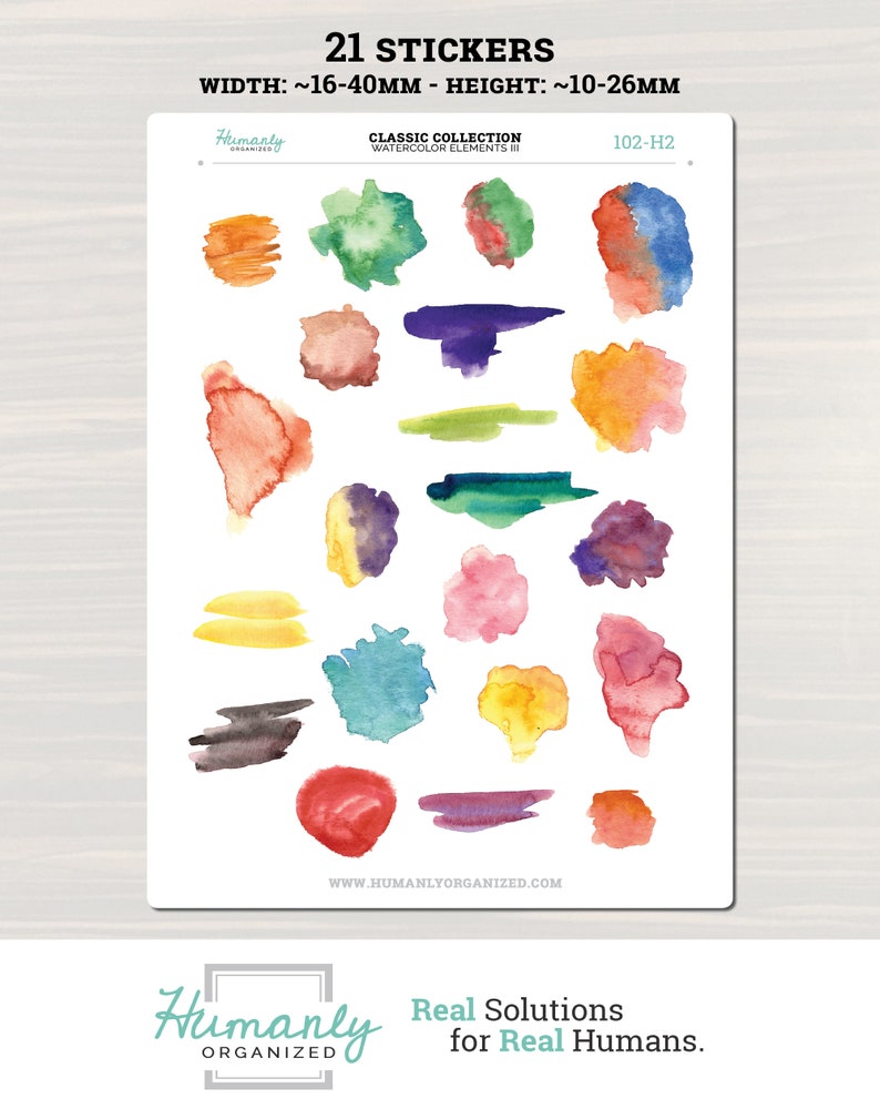 Swatch Stickers Watercolor Paint Swatch Planner Stickers: Vibrant Journal Accents - Etsy