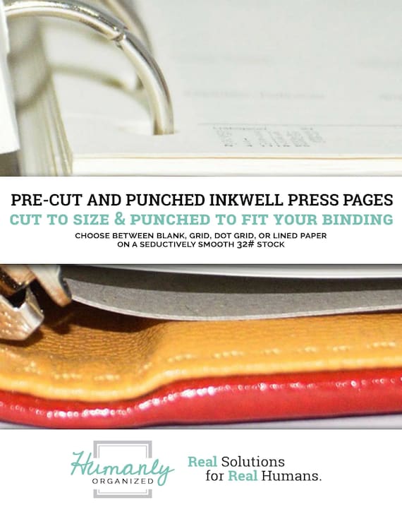 Inkwell Press Refill Paper: 5mm Dot, Lined, Graph, Hex Grid, or Blank - Heavy Extra Smooth