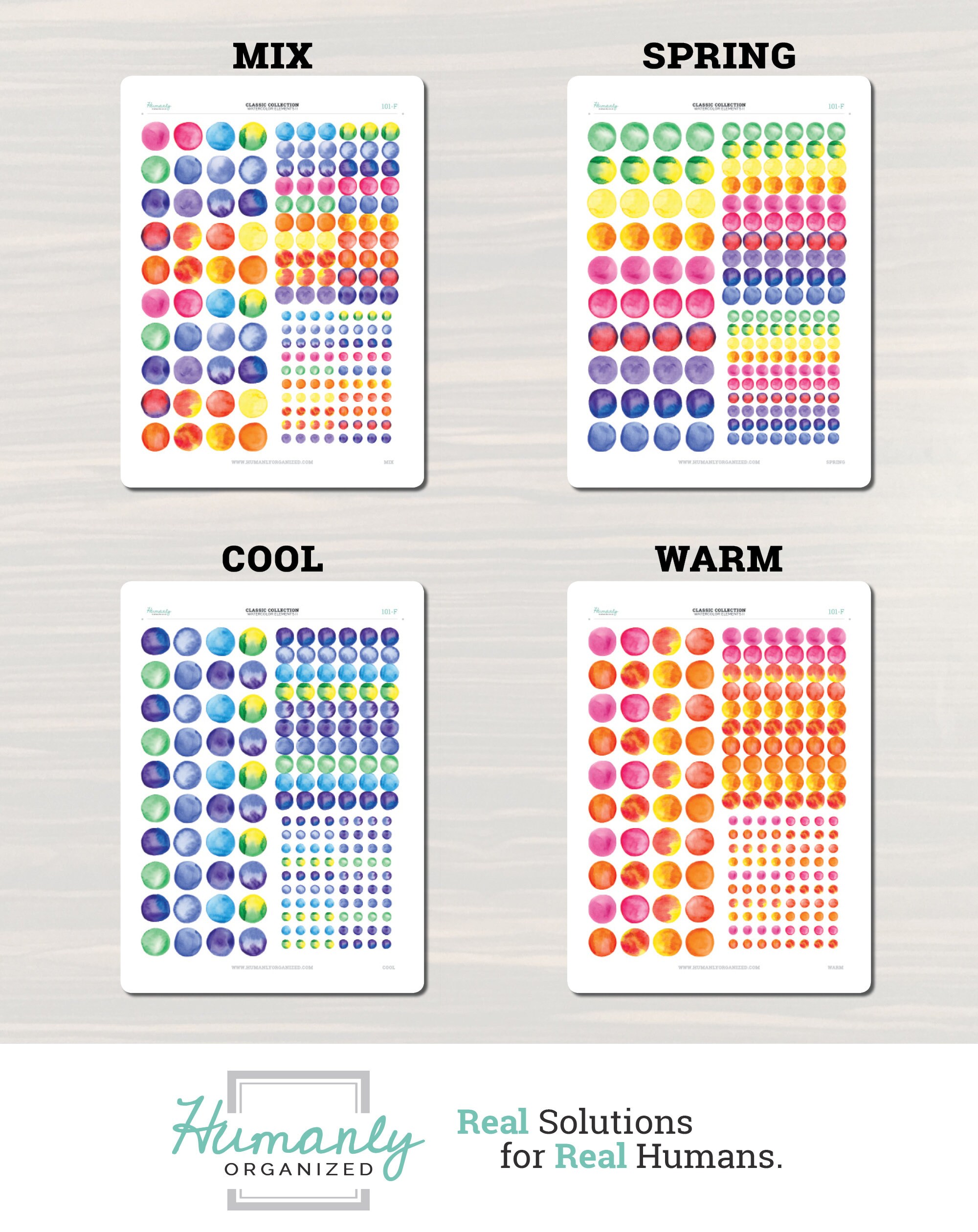 180 Watercolor Dot Stickers for Bullet Journals - Minimalist Stickers ...