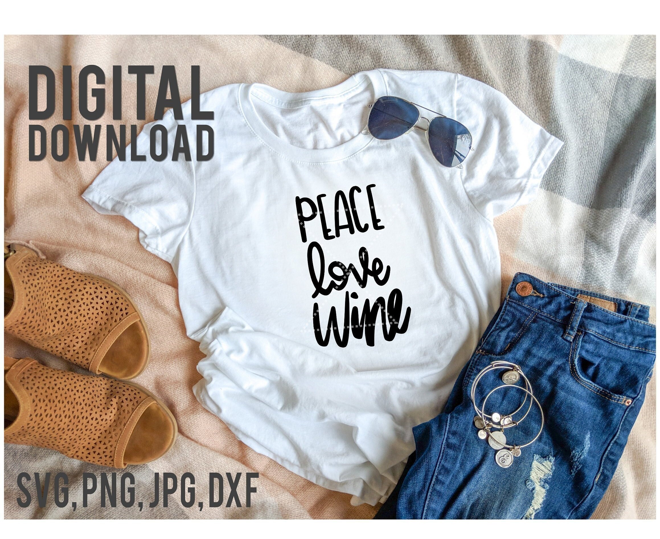 Download PEACE LOVE WINE svg Handwritten Instant Download | Etsy