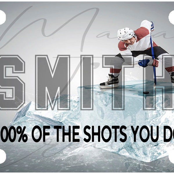 Mini license plate Hockey theme with Wayne Gretzky quote Sublimation Design, Digital Download, INSTANT DOWNLOAD | Jpg | Png