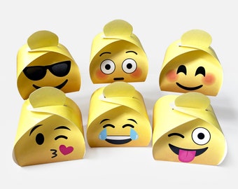 Emoji Gift Boxes (Printable) - Set of 6 Characters - DIY Favor Boxes - Instant Download