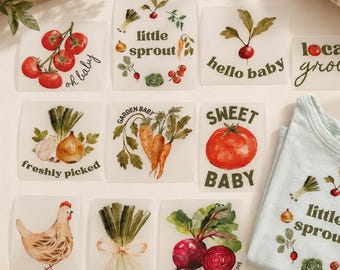 Baby Iron On Transfers for Locally Grown Baby Shower Activity | Baby Onesie Decorating Station | Little Sprout DIY Baby Clothes