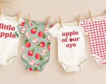 Apple of Our Eye Baby Shower Banner | Apple Baby Onesie Shower Decor | Printable Fall Baby Shower Banner | Red Gingham Baby Banner