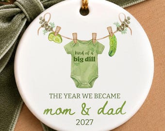 First Time Parents Personalized Ornament, New Mom & New Dad Gift, Pickle Ornament Parents Keepsake, Custom Baby Gift for Pickle Baby Shower