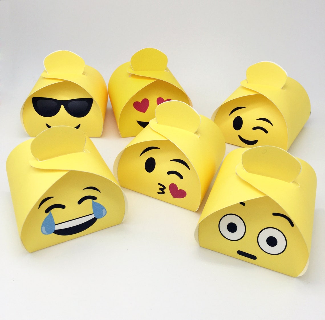 Emoji Gift Boxes Printable Set of 6 Characters DIY Favor Etsy