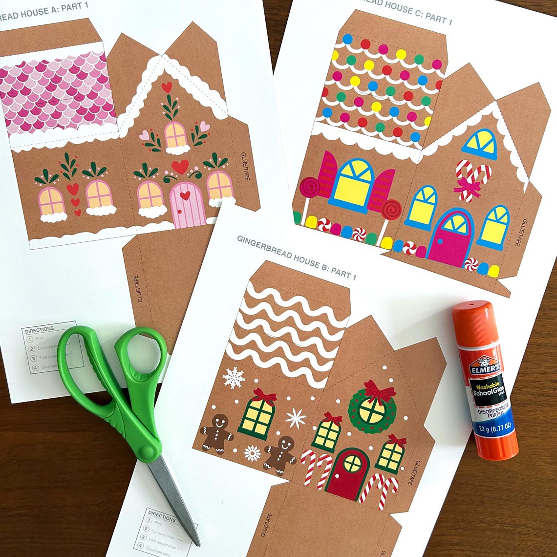 Gingerbread House Favor Box Christmas Printable Gift Boxes Holiday