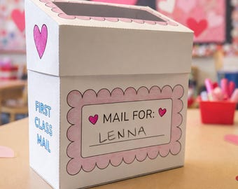 Valentine Mailbox: Color Your Own Classroom Valentine Exchange for Kids