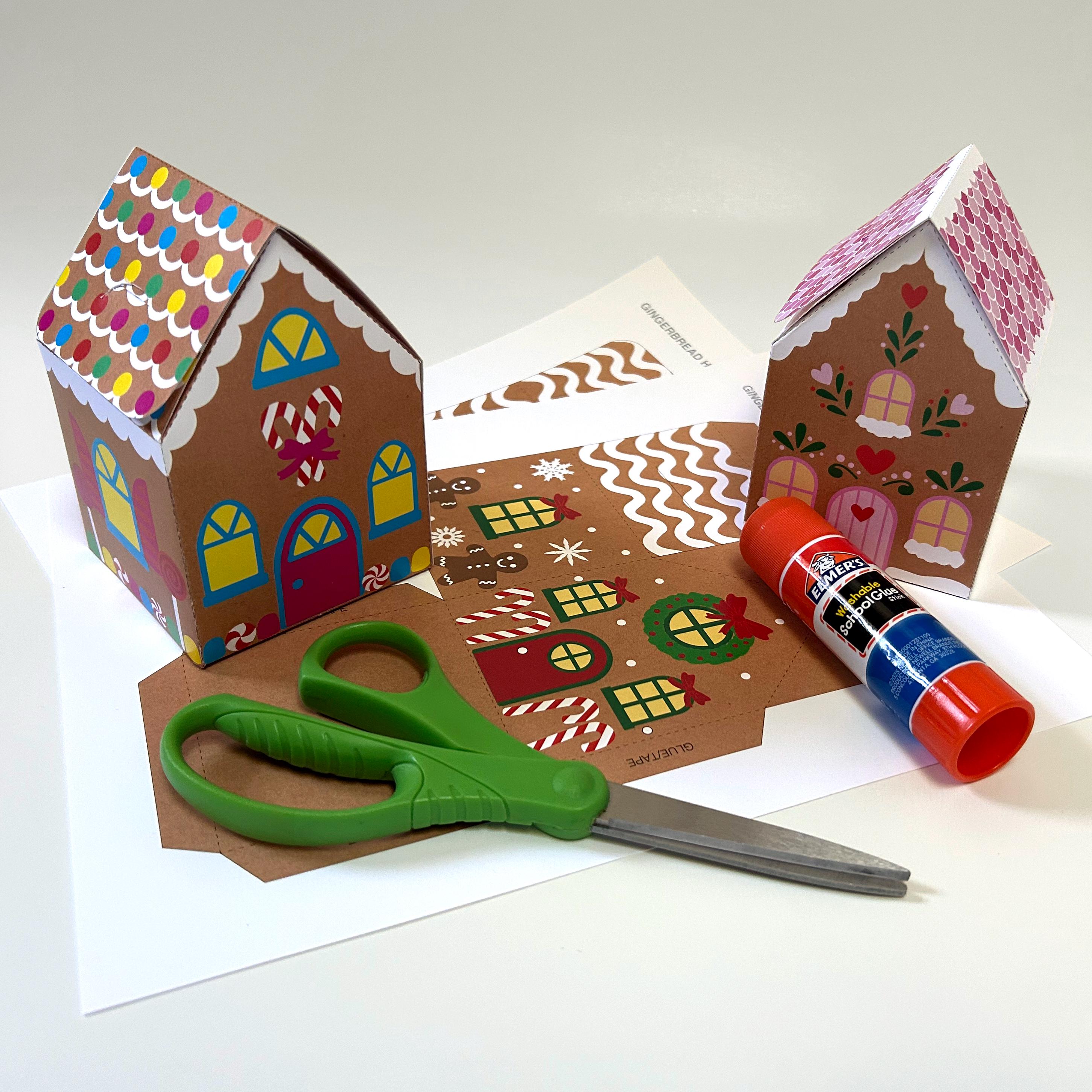 Gingerbread House Favor Box Christmas Printable Gift Boxes Holiday