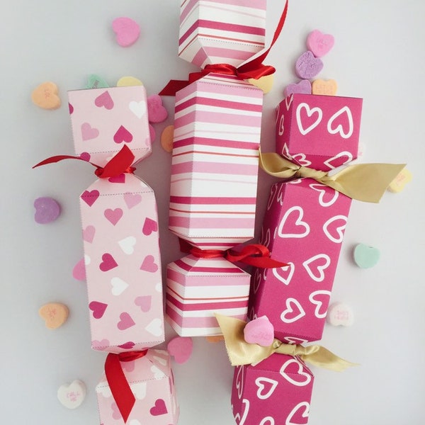 Valentine's Day Favor Gift Boxes - 3 patterns - Printable PDF - Instant Download