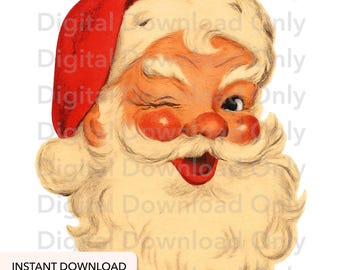 ヴィンテージサンタのバブルガムPNG、レトロなクリスマスサンタの頭の