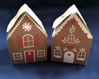 Gingerbread House Gift Boxes - Printable PDF - Instant Download