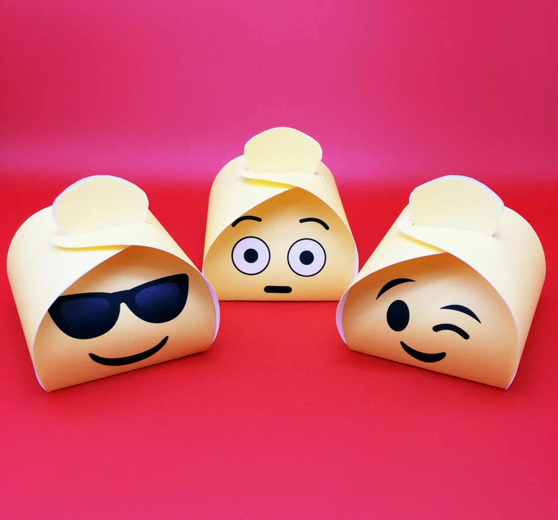 Emoji Gift Boxes Printable Set of 6 Characters DIY Favor Etsy