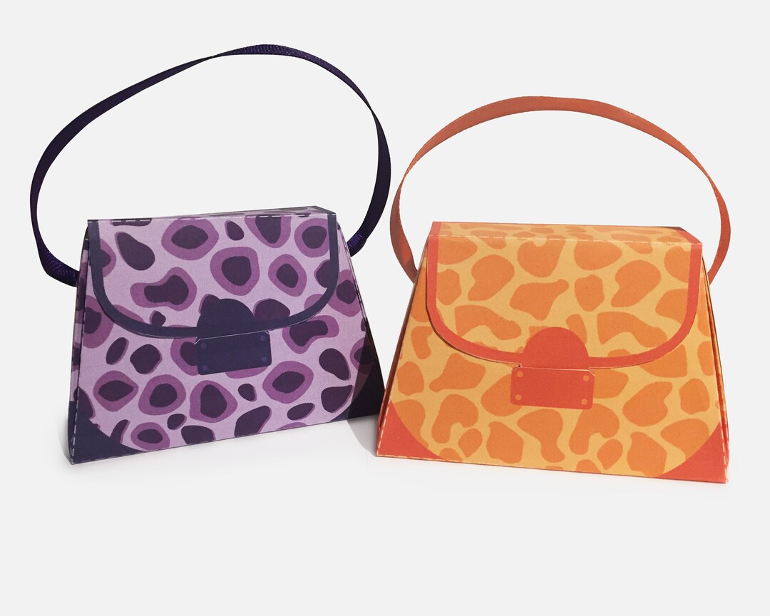 Animal Print Purse Party Favor Gift Boxes - Printable PDF - Instant ...