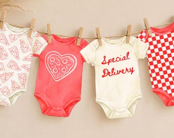 Special Delivery Baby Shower Banner, Baby Shower Printable Decor, Slice Slice Baby Onesie Garland, Italian Retro Gender Neutral Shower