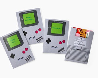 Retro Game Boy Gift Card Envelope, Paper Toy Printable - Printable PDF - Instant Download