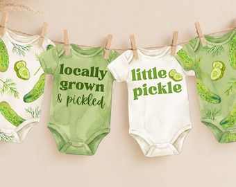 Pickle Baby Shower Banner | Printable Baby Onesie Kind of a Big Dill Garland Shower Decor | Sage Green Gender Neutral Baby Shower