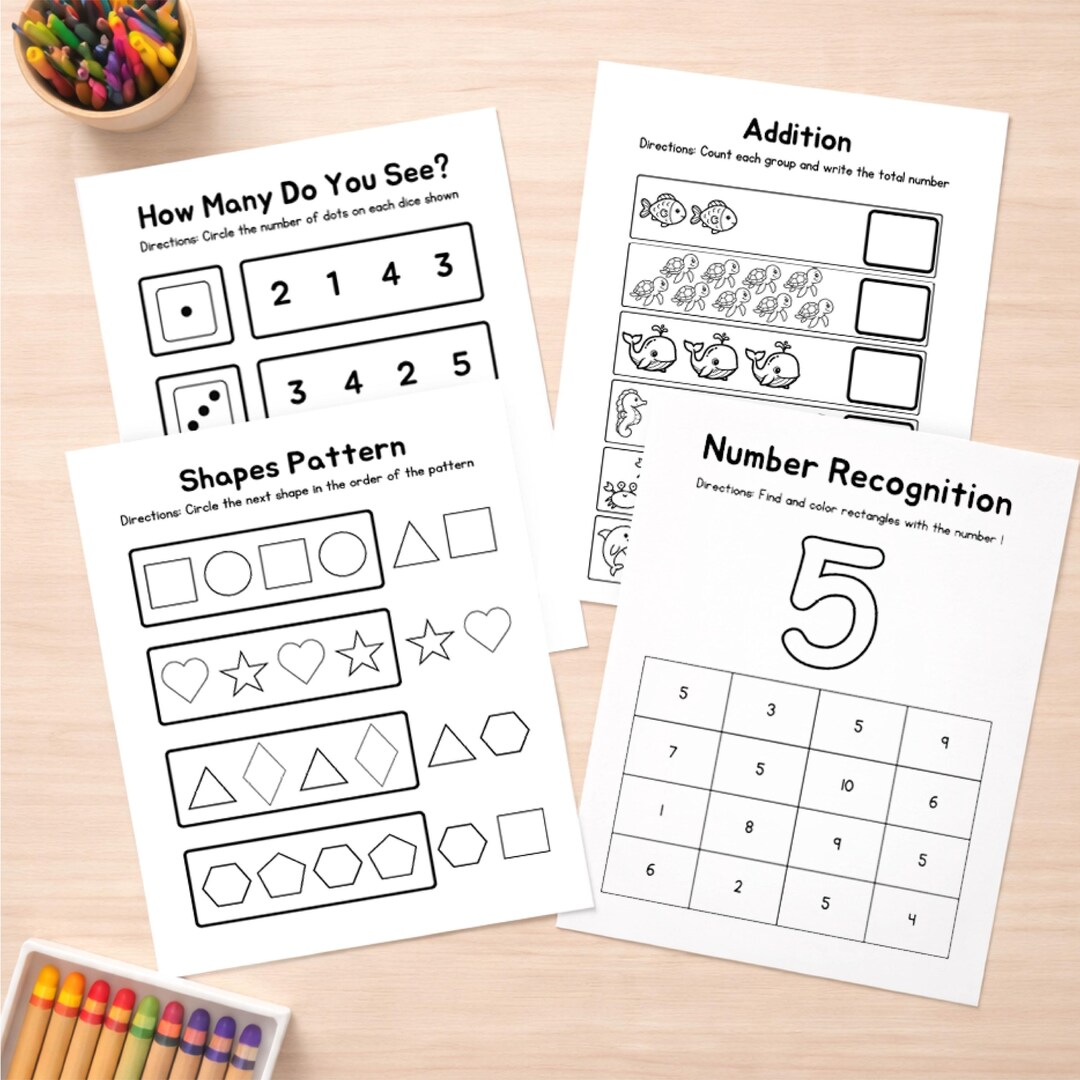 Printable Math Activities for Preschool & Pre-k | Counting, Numbers ...