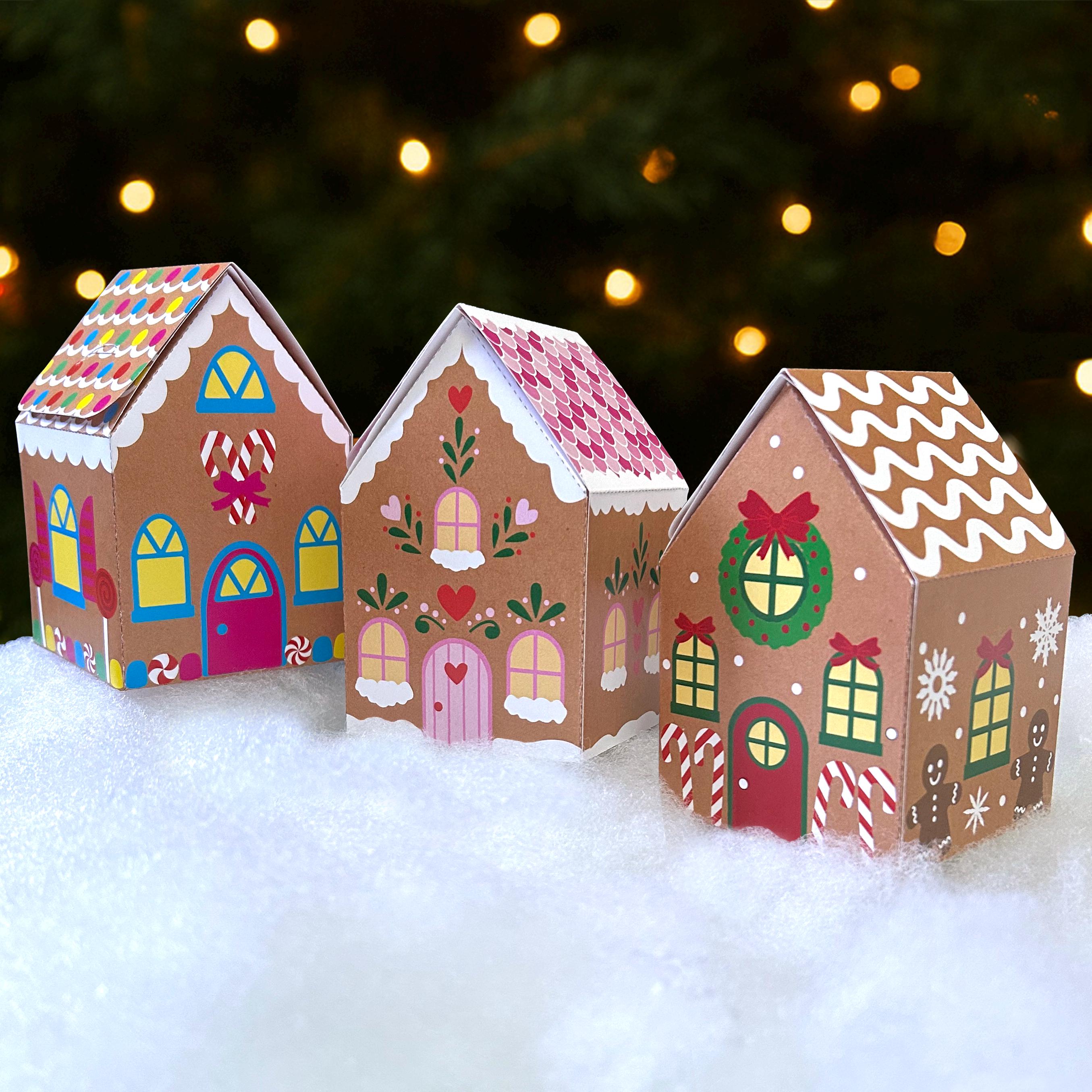 Gingerbread House Favor Box Christmas Printable Gift Boxes Holiday