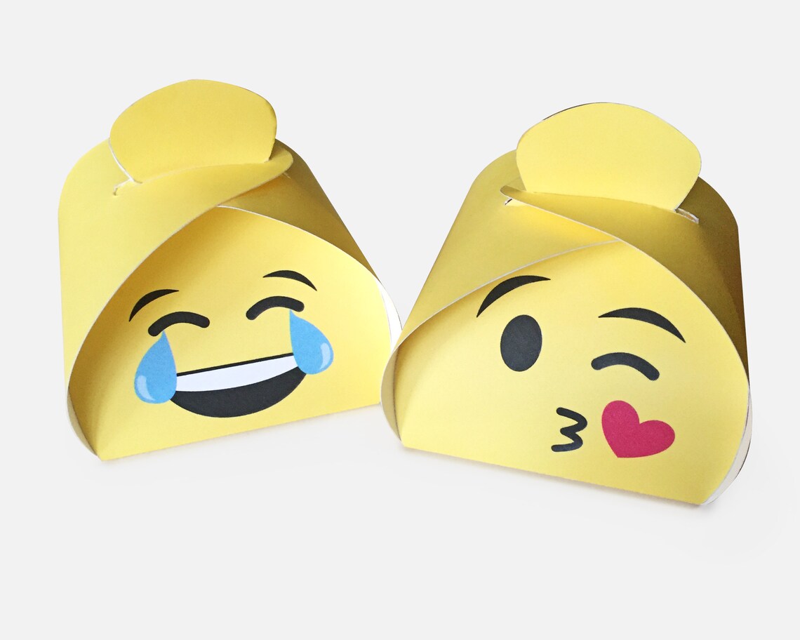 Emoji Gift Boxes Printable Set of 6 Characters DIY Favor Etsy