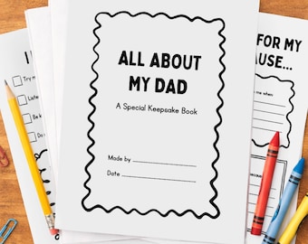 All About My Dad Keepsake Book - Printable Father's Day Gift (PDF Pattern)