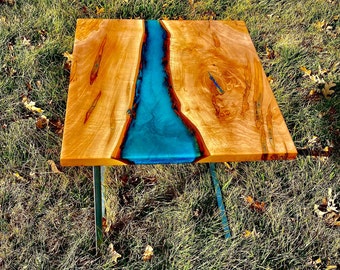 Resin River End Table
