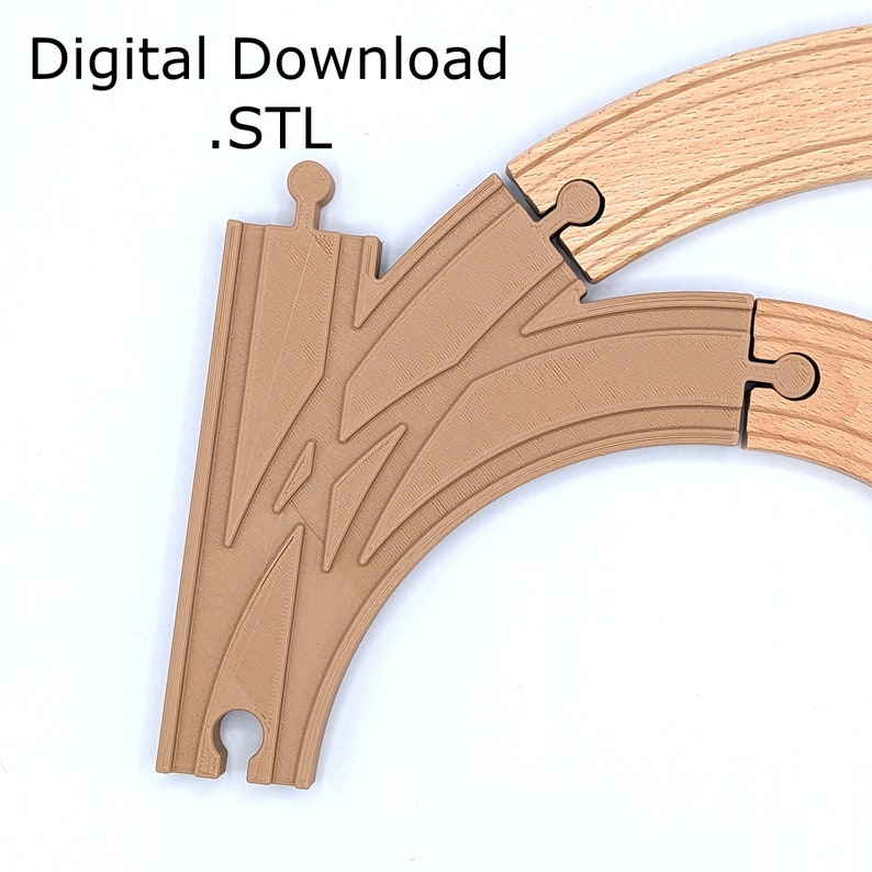 Digital Download Wooden Train Track Double Y Switch Piece Compatible
