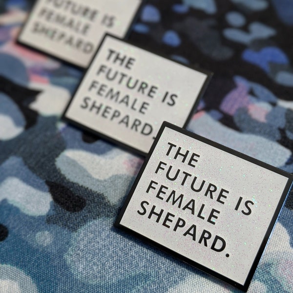 Seconds for Charity - "The Future Is Female Shepard" Mass Effect / Femshep Inspired Hard Enamel Lapel Pin