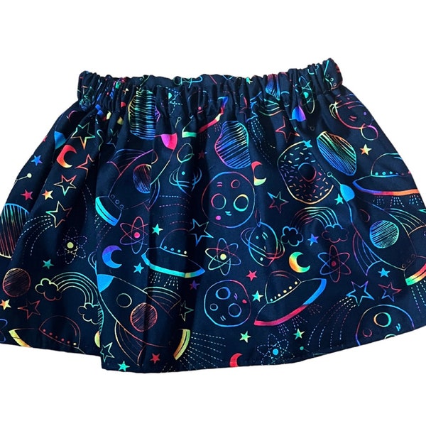 Outer Space Skirt, Toddler Space Skirt, Space Birthday Party Outfit, Baby Nerd Skirt, Science Geek Skirt, Rainbow Skirt, Science Day Outfit