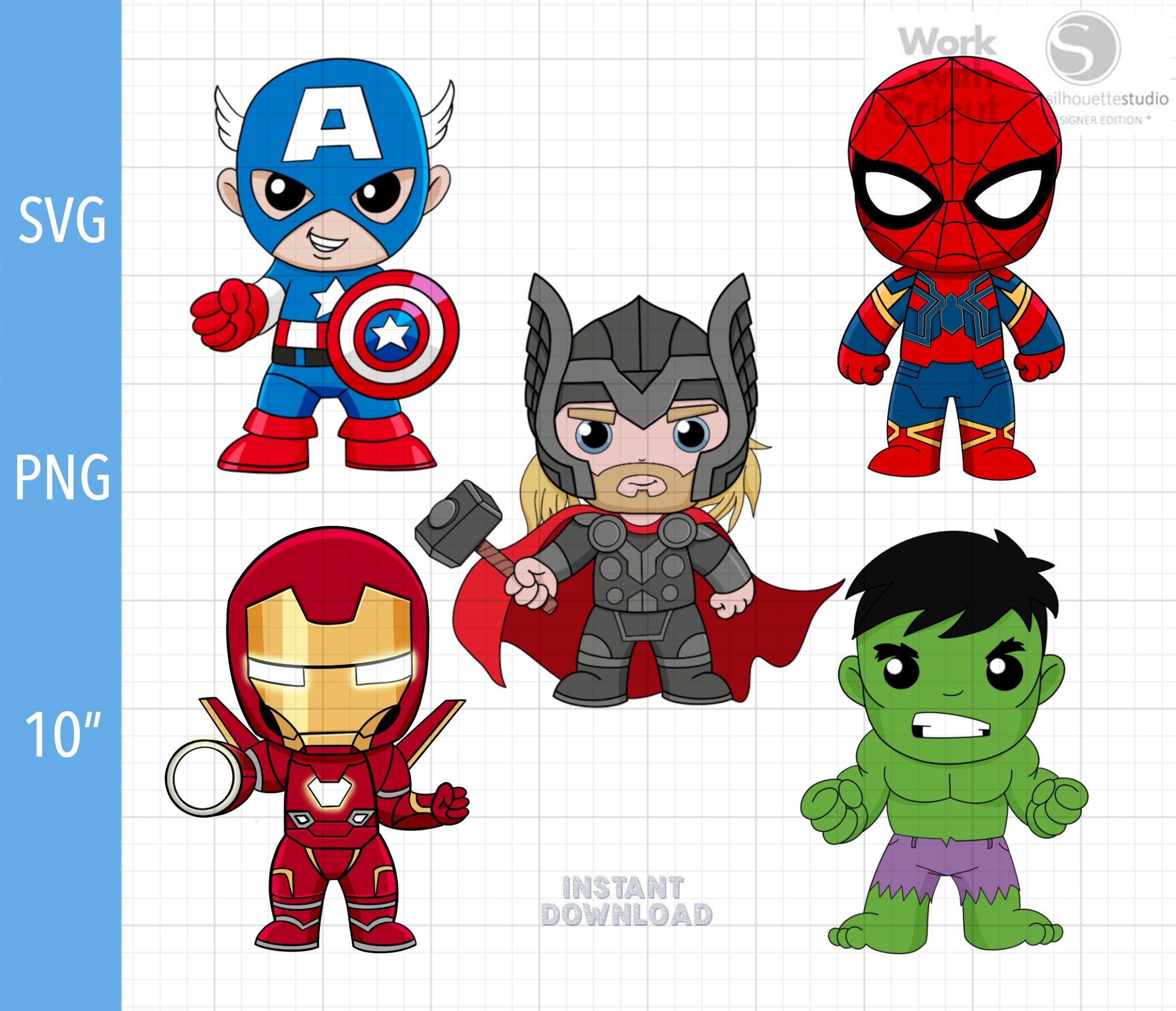 5 Baby Superheroes Svg Baby Thor Svg Hulk Svg Iron Etsy