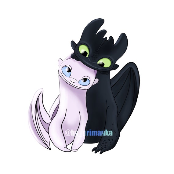 Svg Cute Couple Toothless Light Fury In Love How To Train Etsy